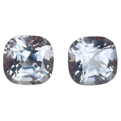 T1.9ct Grey spinel pair precision cut spinel pair - 5.4x5.3x3.9mm