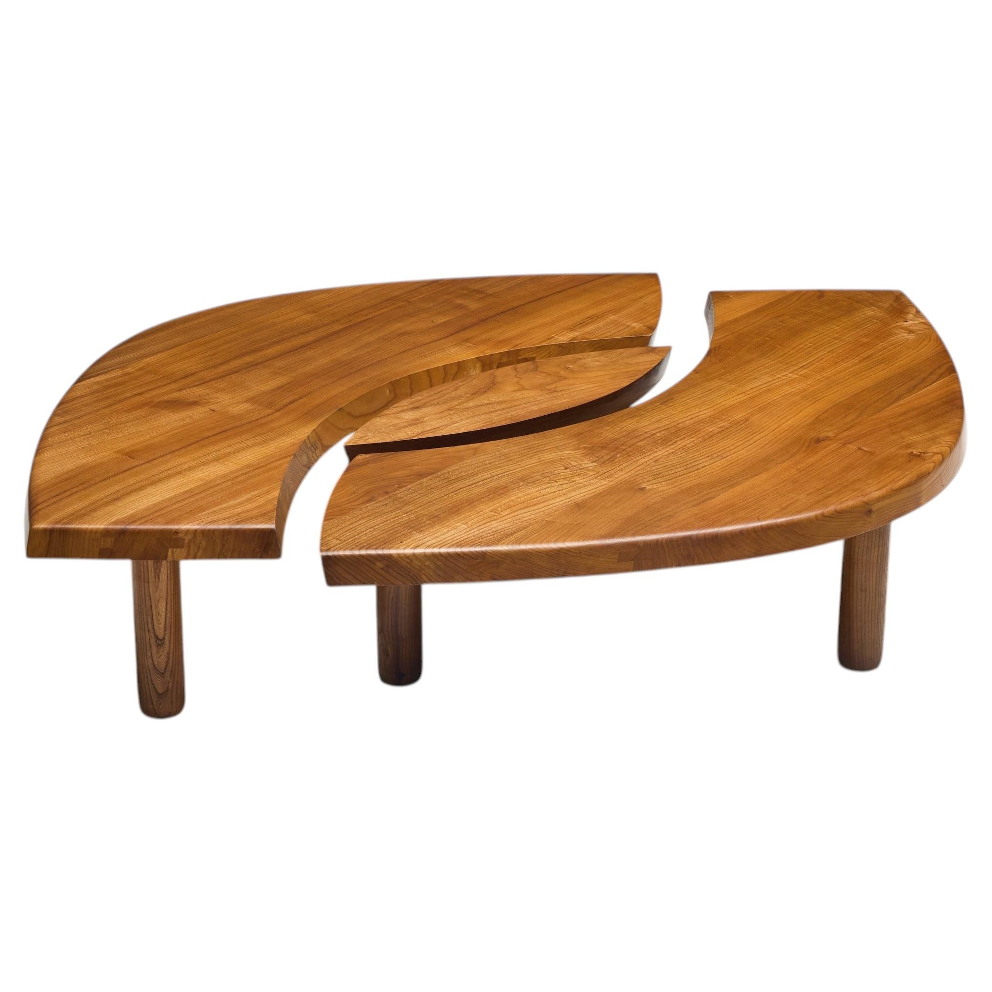 T22C L'oeil Coffee Table by Pierre Chapo, France, 1972
