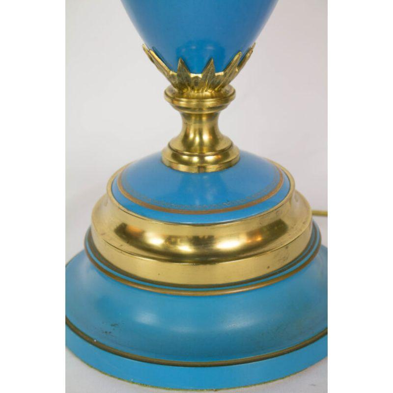 T237 19th Century Blue Sevres Style Porcelain Lamp For Sale 1
