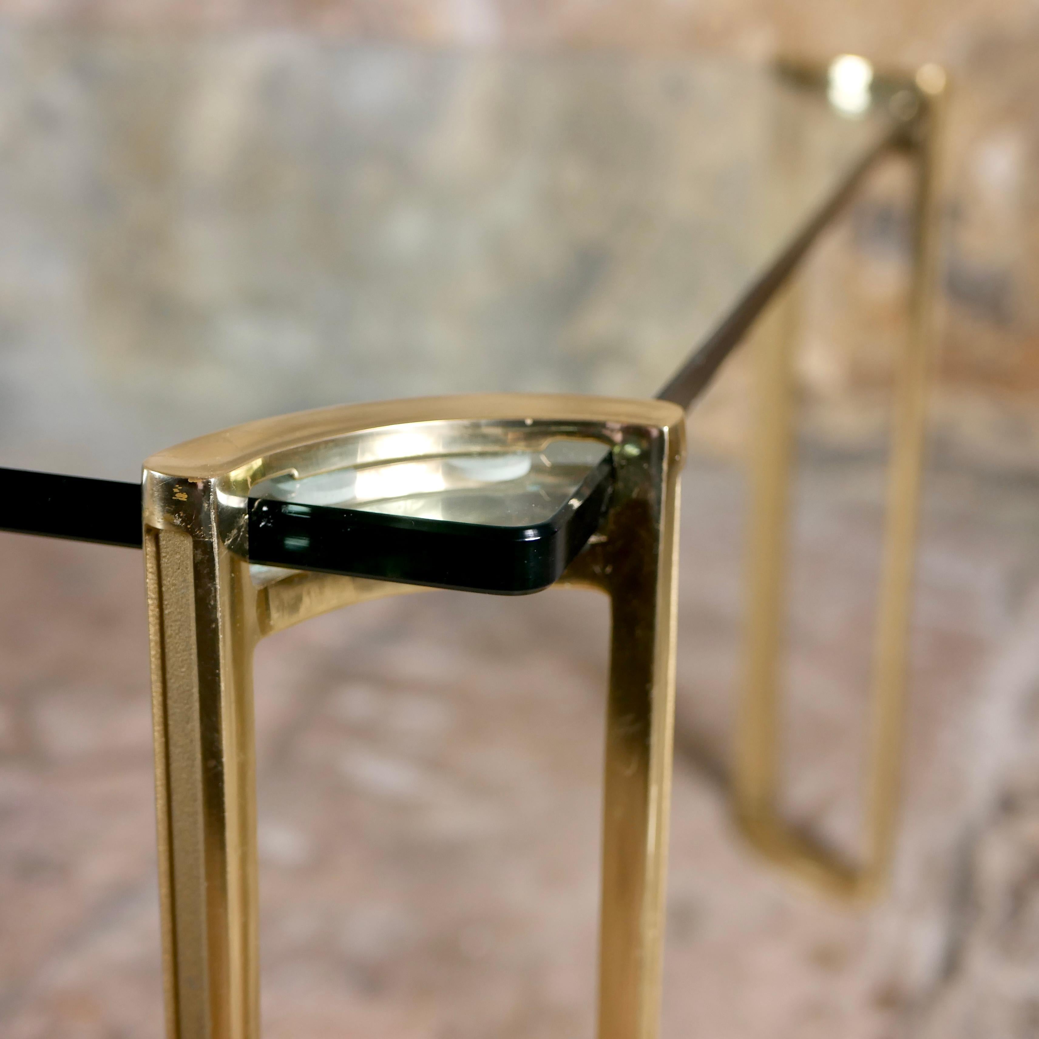 T24 brass and glass coffee table by Peter Ghyczy, 1970s For Sale 1