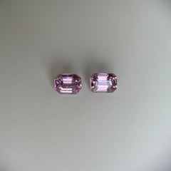 Art Deco 2.5ct Natural Baby Pink Spinel Pair, Untreated, Burma