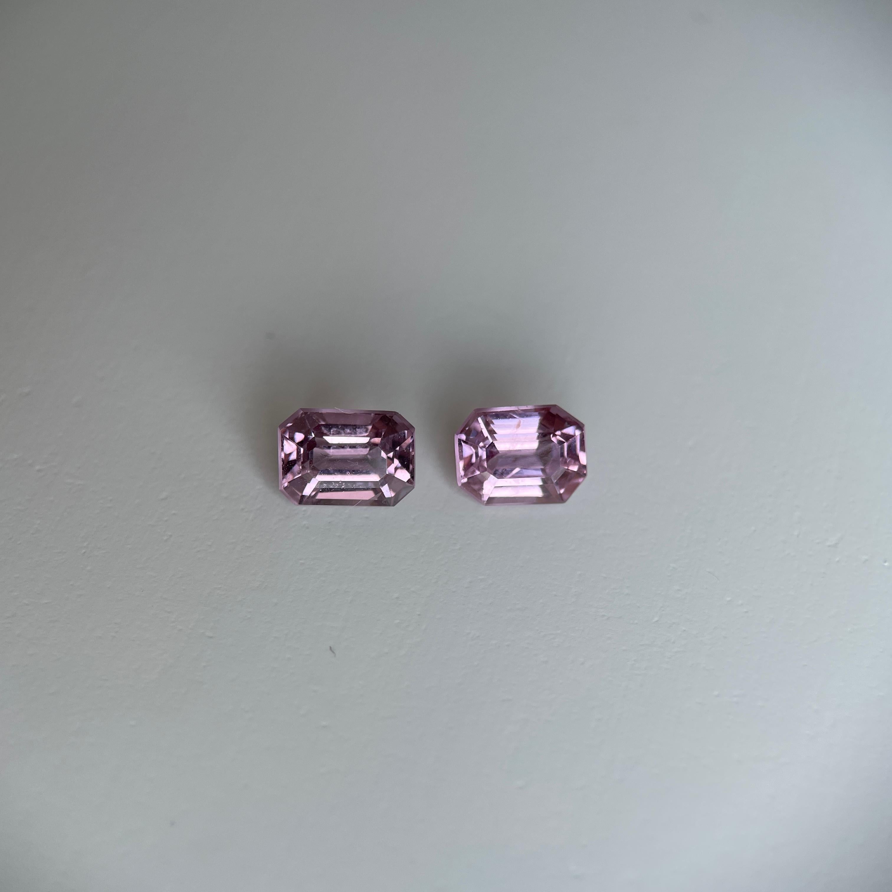 Paire de spinelle rose pâle T2,5 carats (6,8 x 4,9 x 4,1 mm) Neuf - En vente à Singapore, SG