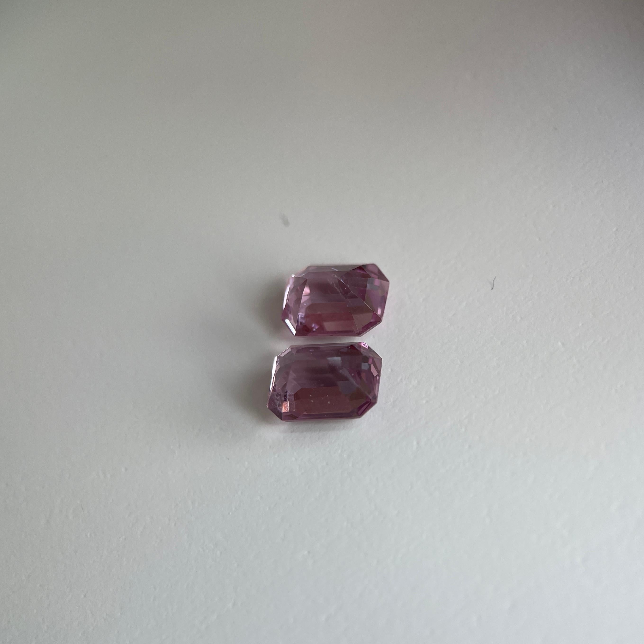 Paire de spinelle rose pâle T2,5 carats (6,8 x 4,9 x 4,1 mm) Unisexe en vente