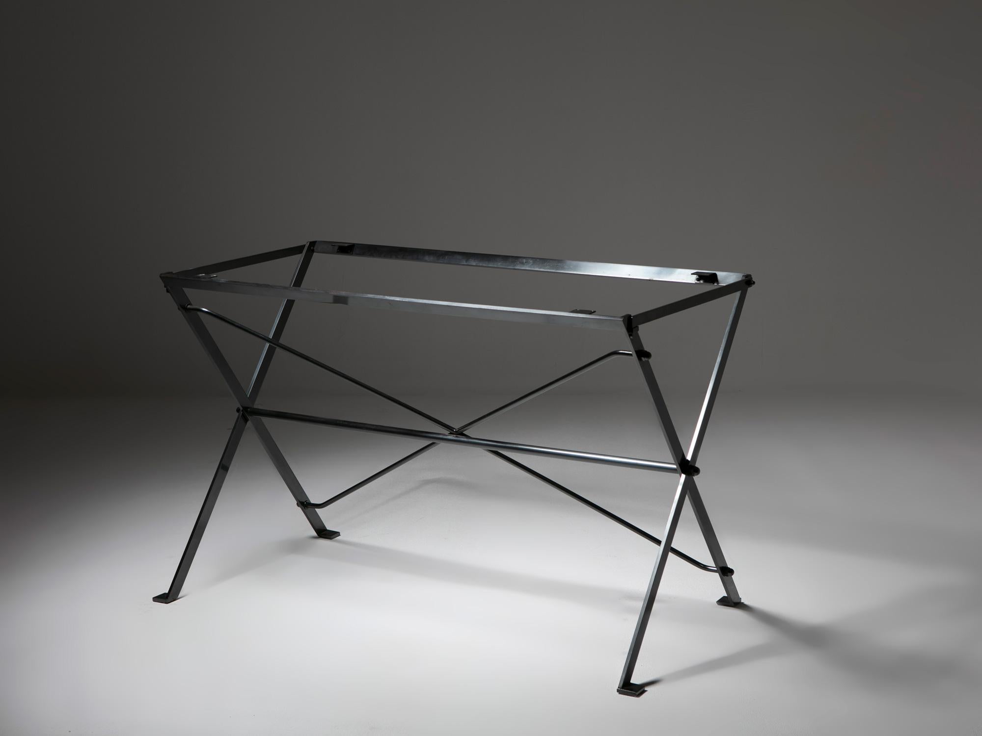 T3 Table Dark Green Lacquered Top by Caccia Dominioni for Azucena, Italy 1960s In Good Condition For Sale In Milan, IT