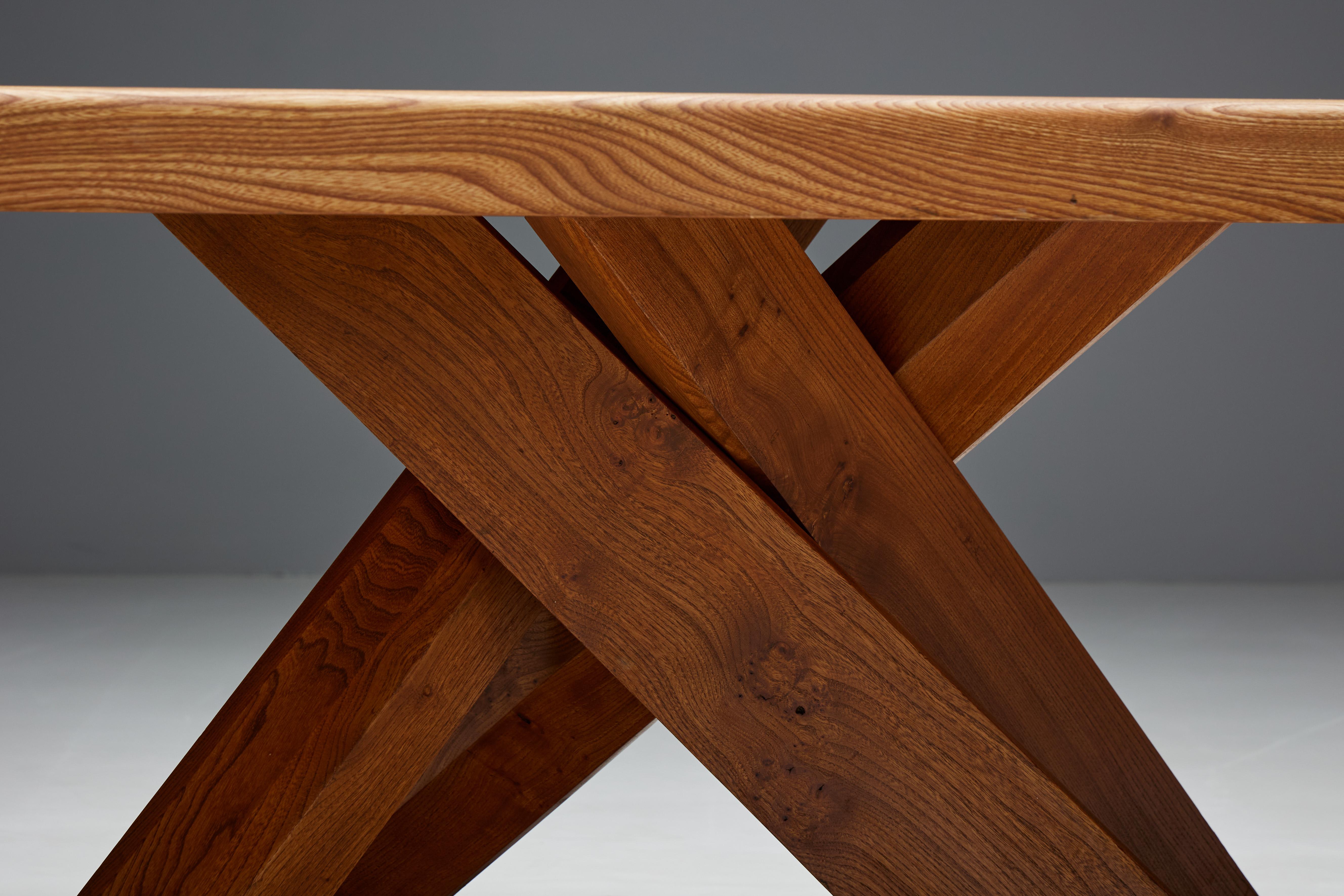 Elm T35 Dining Table by Pierre Chapo, France, 1970s For Sale