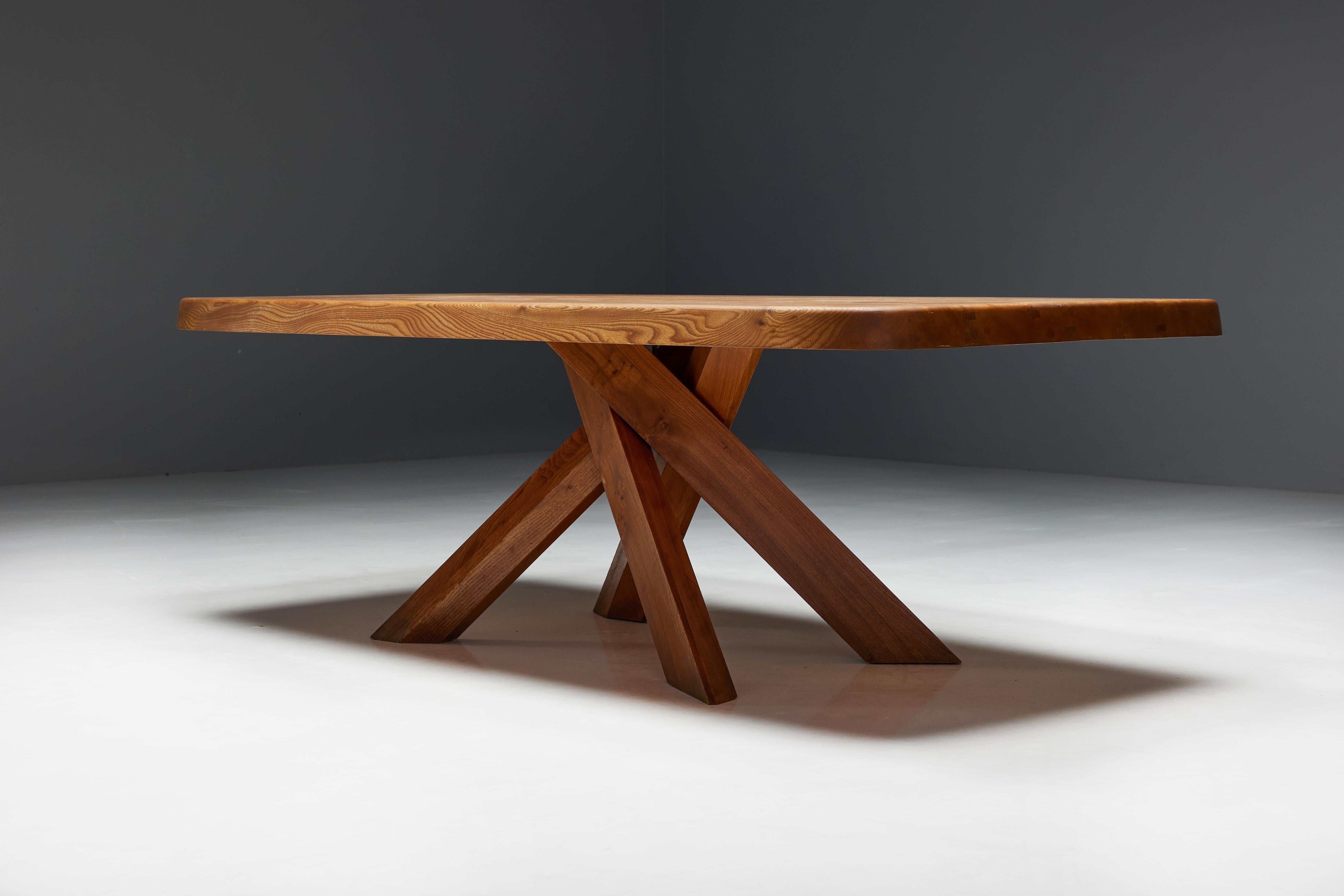 T35 Dining Table by Pierre Chapo, France, 1970s For Sale 1
