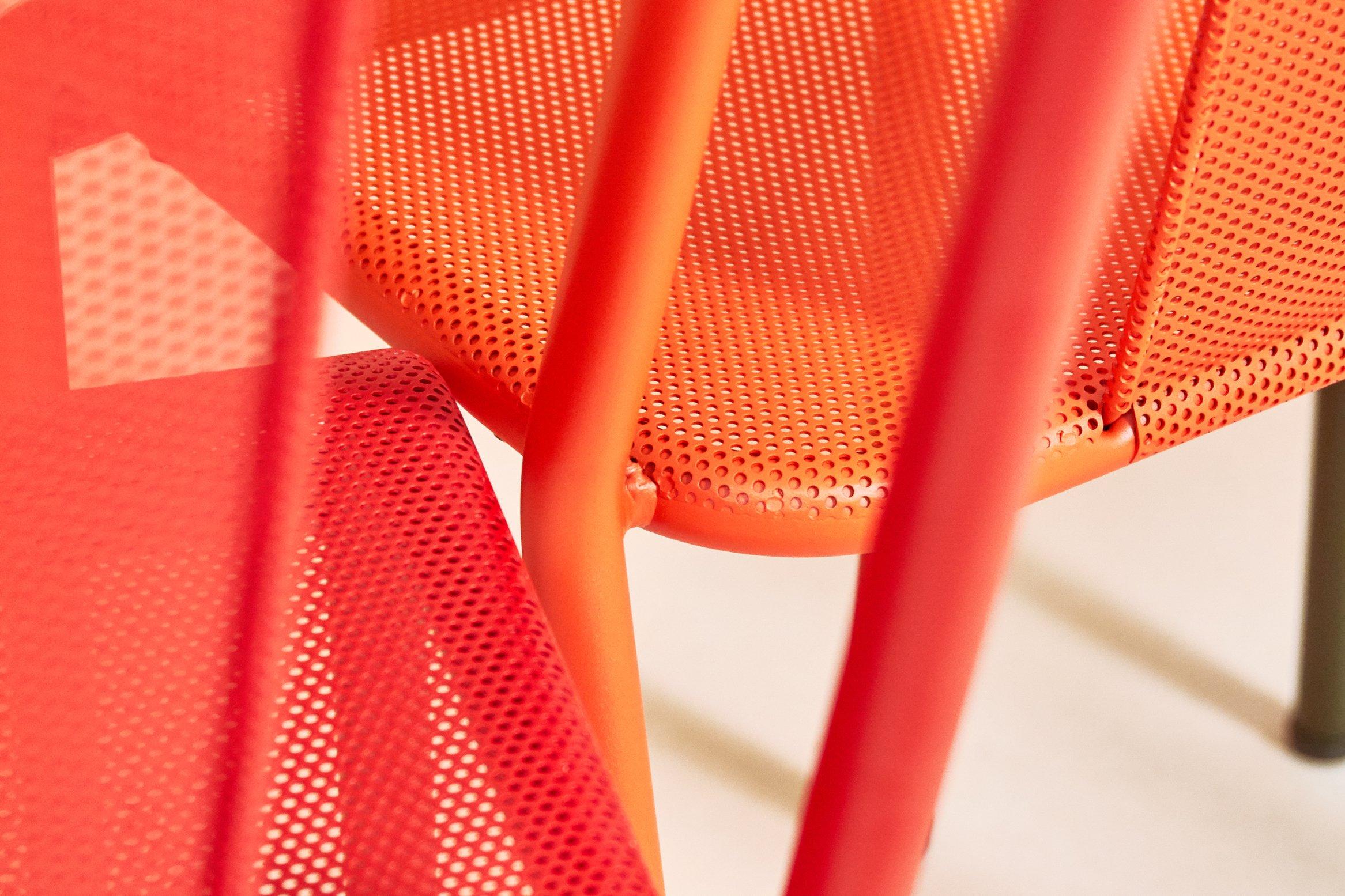 French T37 Chair Perforated in Pop Colors by Xavier Pauchard and Tolix For Sale