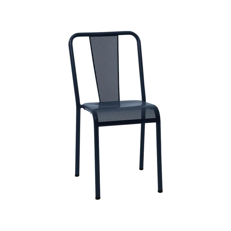T37 Perforated Chair Outdoor in Midnight Blue by Xavier Pauchard and Tolix, US For Sale
