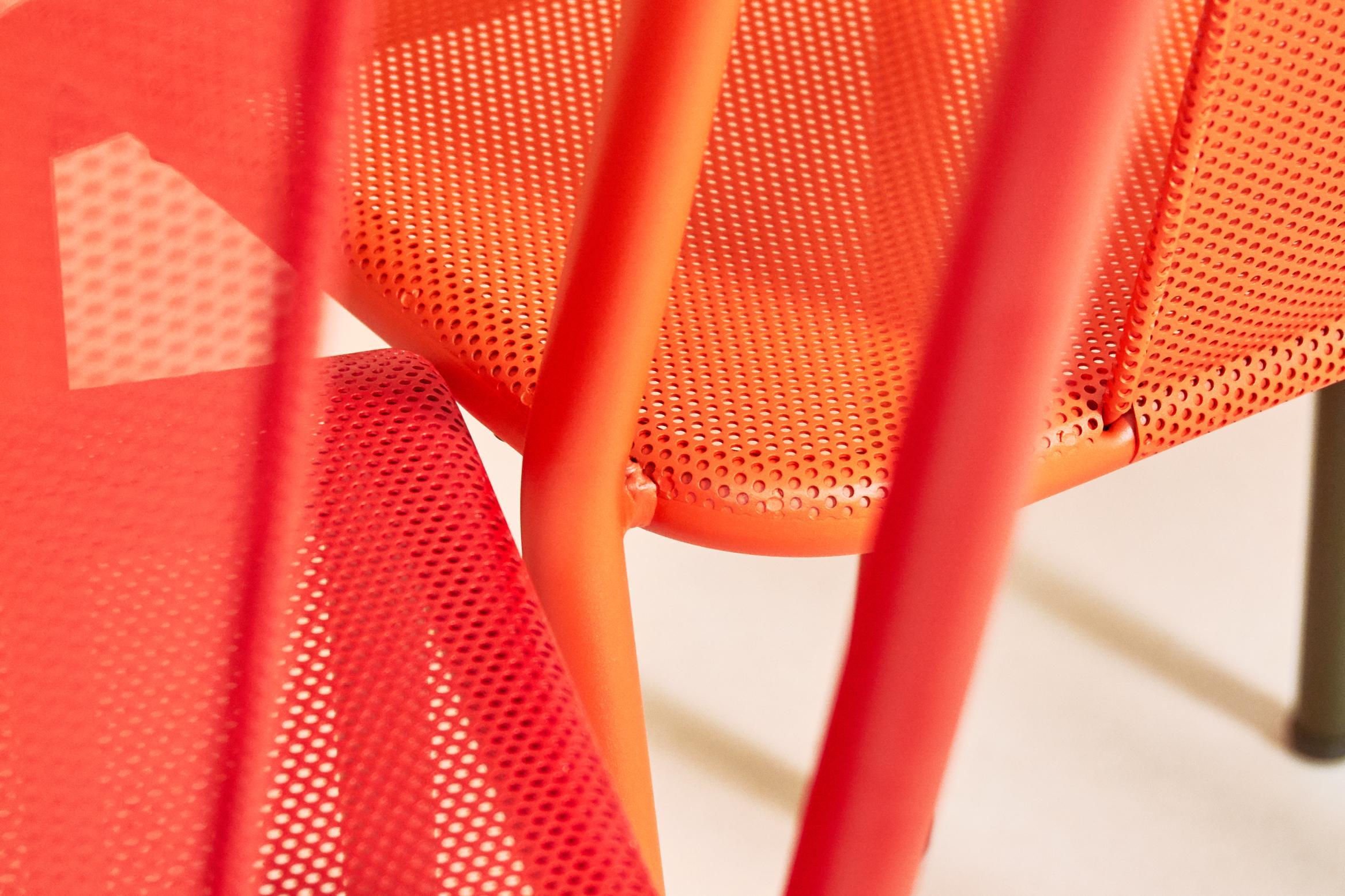 Contemporary T37 Perforated Chair Outdoor in White by Xavier Pauchard and Tolix, US