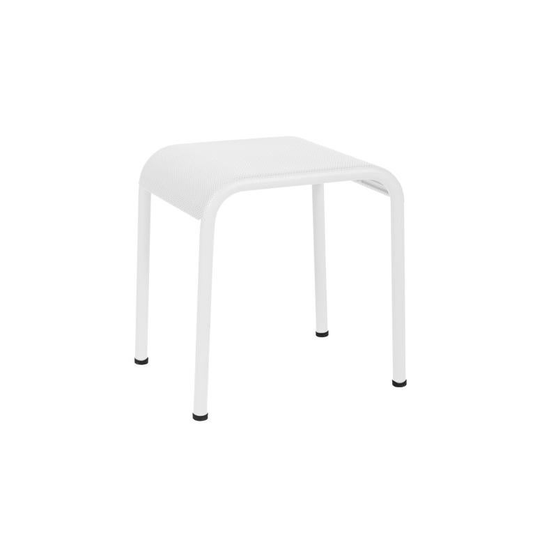 Modern T37 Perforated Stool Outdoor in White by Tolix, US For Sale