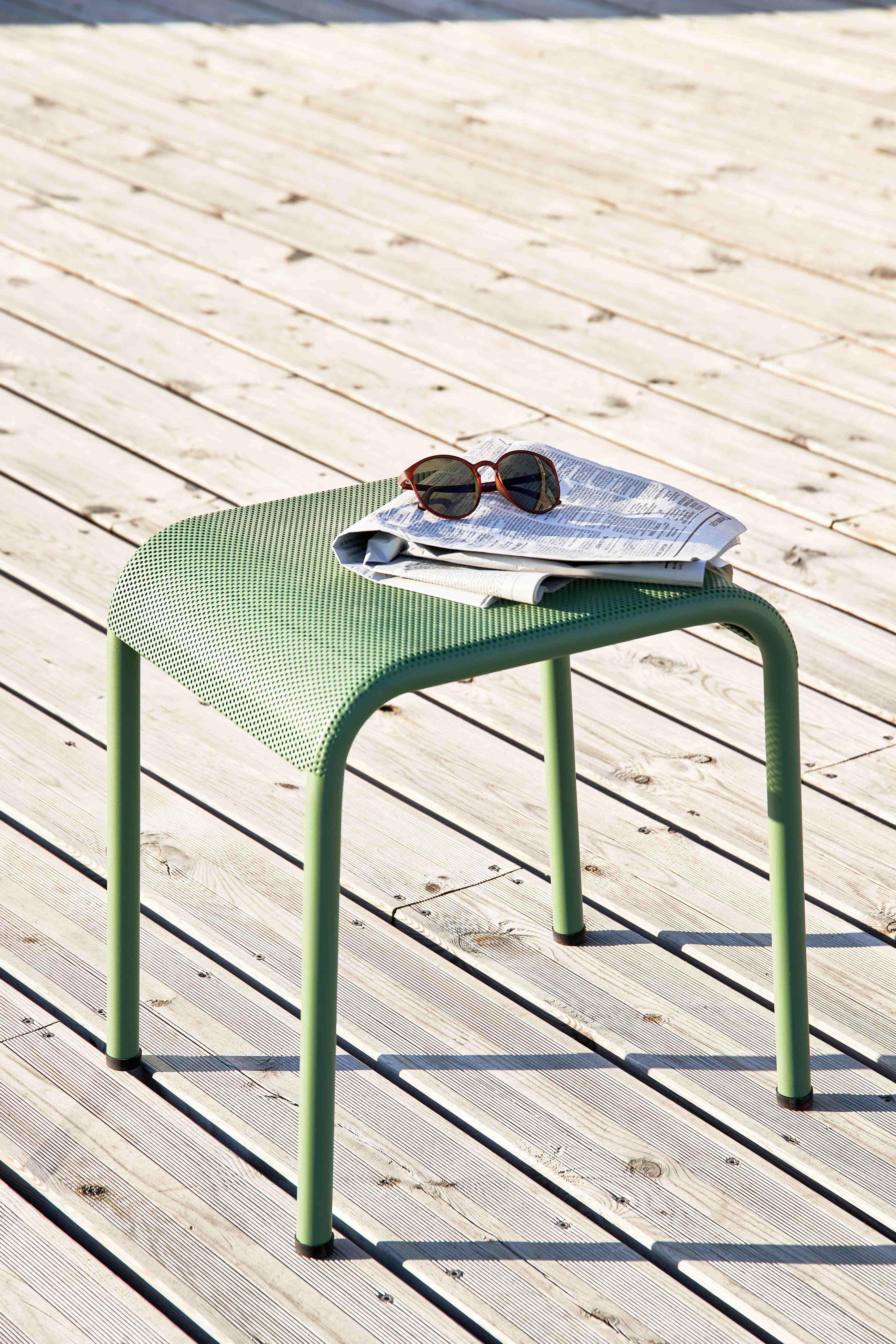 French T37 Perforated Stool Outdoor in White by Tolix, US For Sale