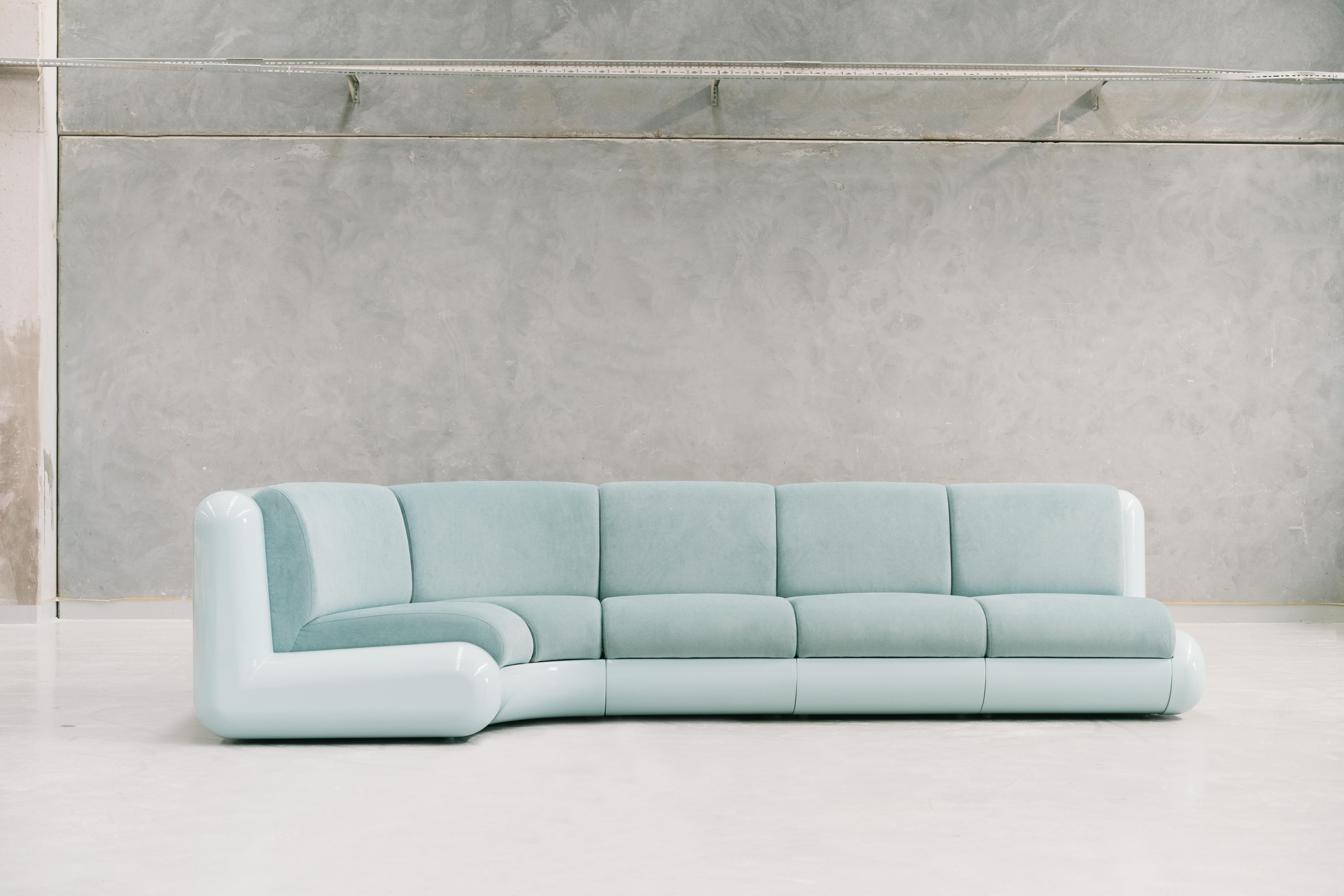 T4 Corner Sofa in Ice Blue In New Condition For Sale In Izmir, TR