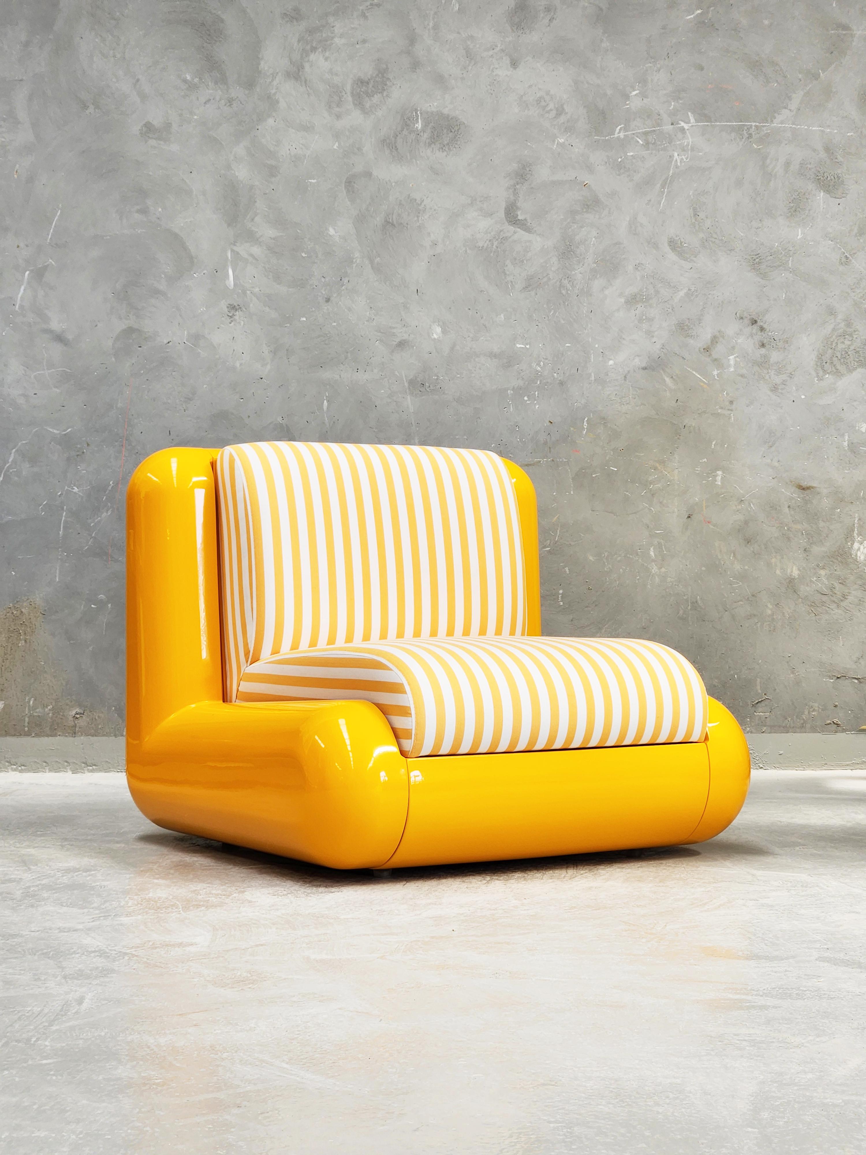 Turkish T4 Lounge Chair in Melon Yellow, Outdoor For Sale