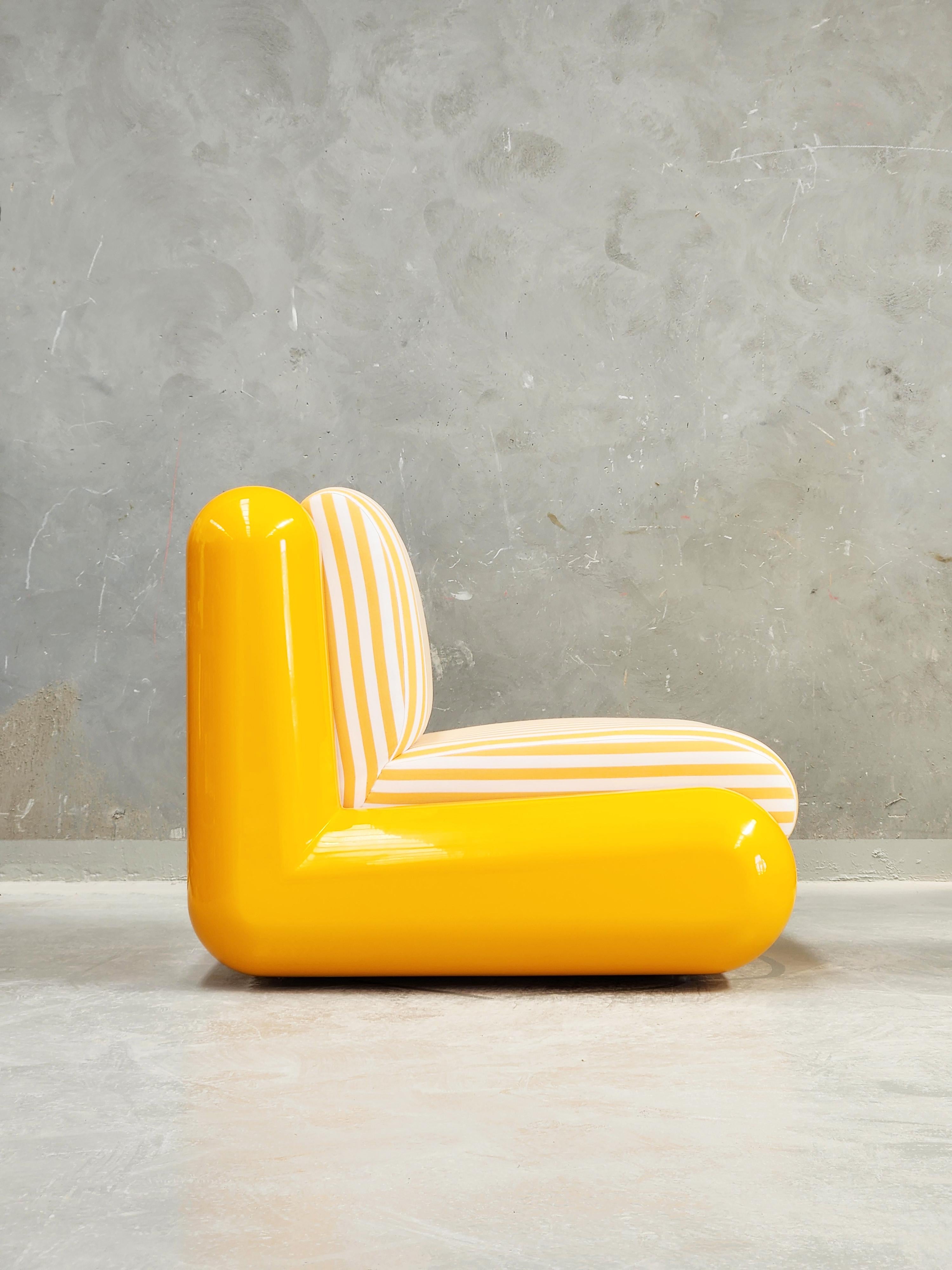 Hand-Crafted T4 Lounge Chair in Melon Yellow, Outdoor For Sale