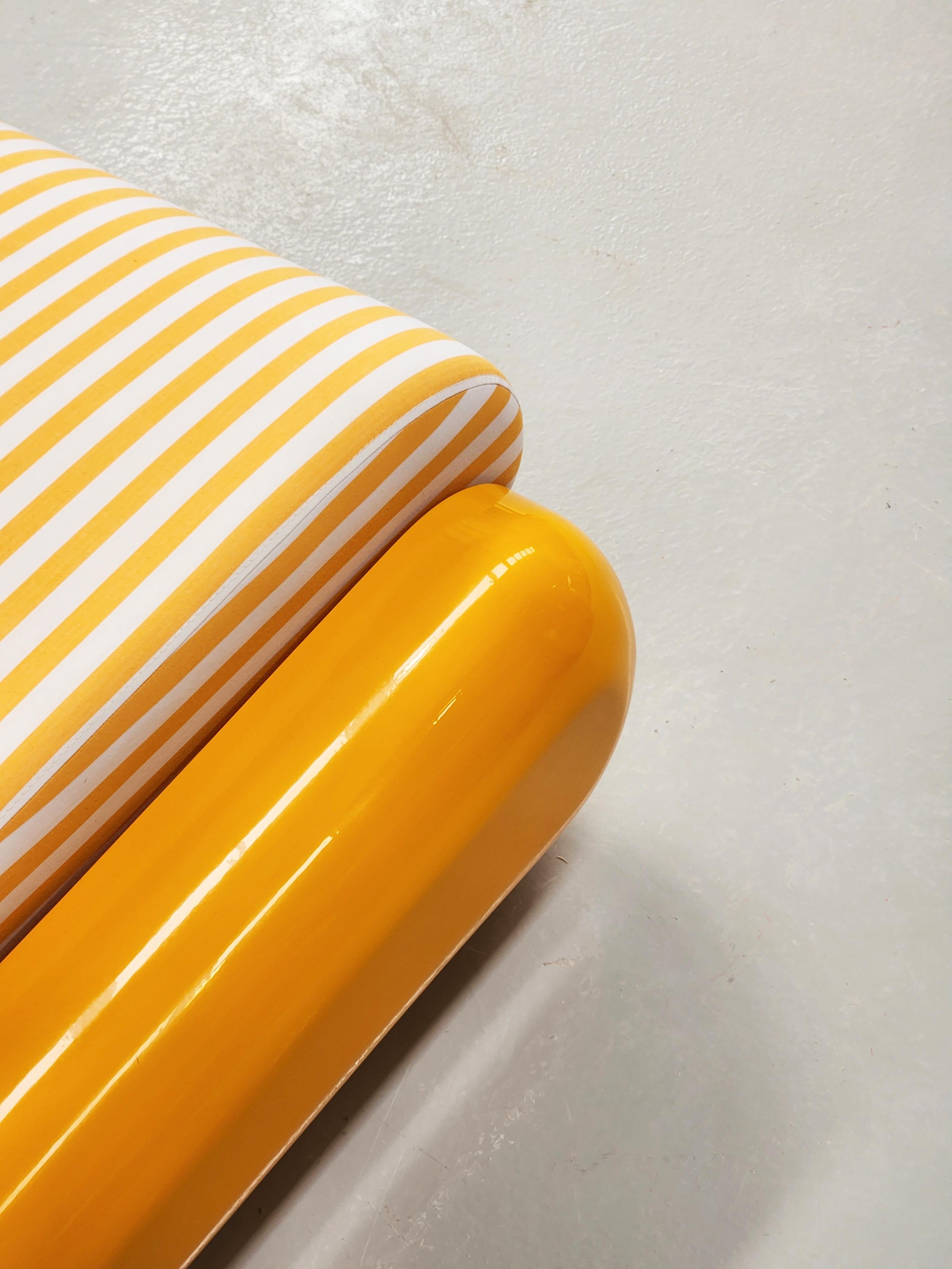 Fiberglass T4 Lounge Chair in Melon Yellow, Outdoor For Sale