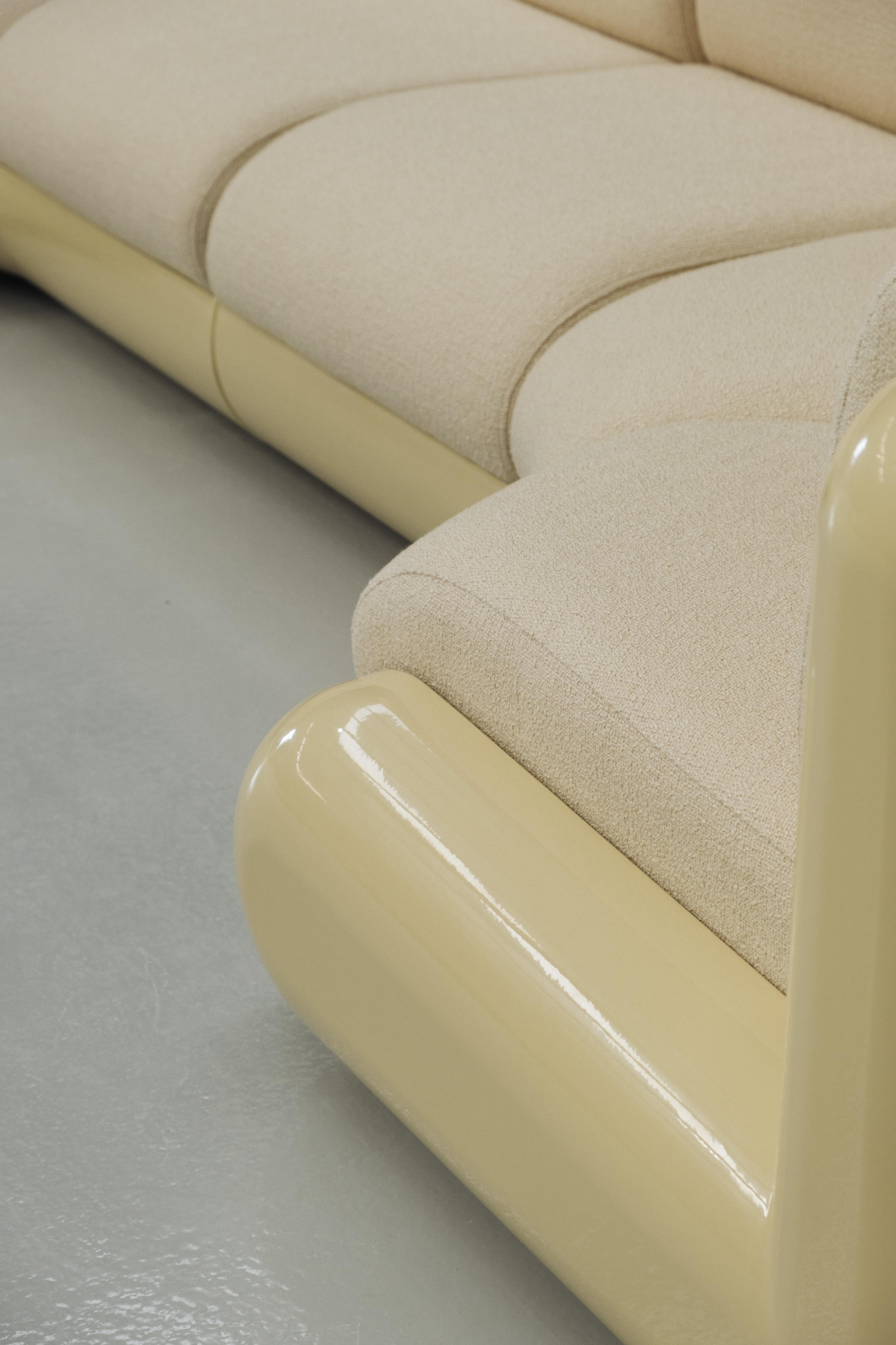 Turkish T4 U Sofa in Cream Soda For Sale
