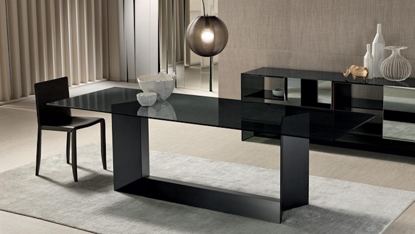 Table de salle à manger T5 grise en céramique et métal, conçue par Giulio Mancini, fabriquée en Italie en vente 6