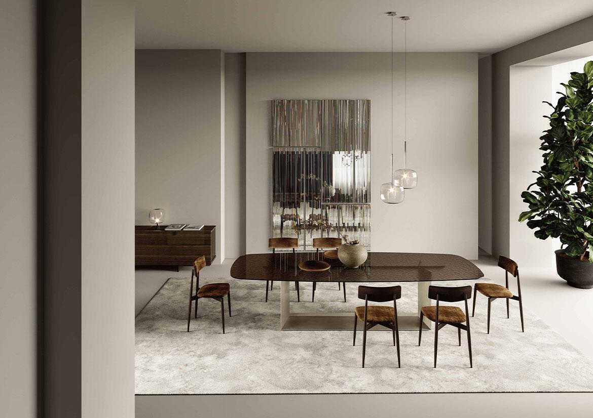Table de salle à manger T5 grise en céramique et métal, conçue par Giulio Mancini, fabriquée en Italie Neuf - En vente à Beverly Hills, CA