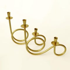 T8 Candelabros de latón de Piero De Vecchi para la Trienal de Milán de 1947