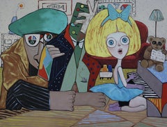 Ragazza che suona il pianoforte, Pittura, Olio su tela