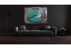 Lady with green lips, Painting, Oil on Canvas
