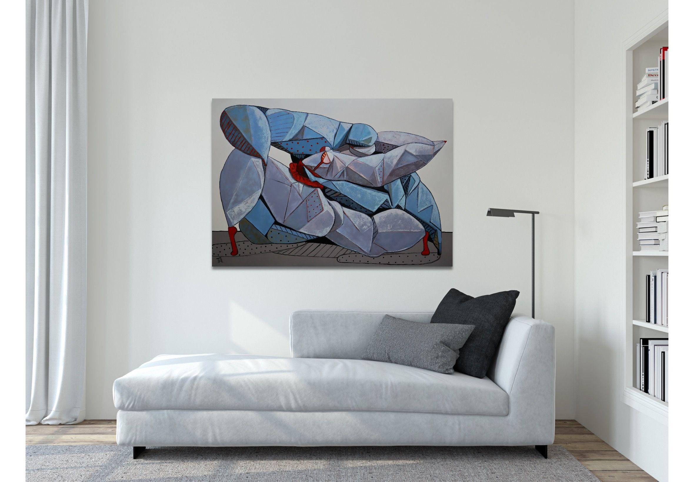Amanti in amore, Pittura, Olio su tela - Painting di Ta Byrne
