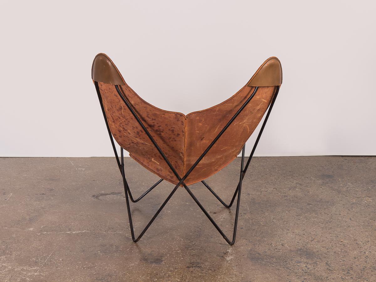 Tabacco Leather Hardoy Butterfly Chair 3