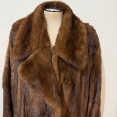 Tabak Brown Real Mink Long Fur Coat M