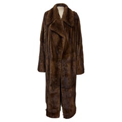 Tabak Brown Real Mink Long Fur Coat M