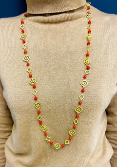 Tabbah Coral Gold Necklace