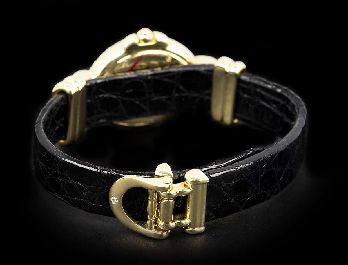 Tabbah Diamond Set Ladies Gold White Dial 75038 Quartz Wristwatch In Good Condition In London, GB