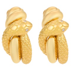 Pendientes de batido Tabbah de diamantes franceses de oro amarillo de 18k
