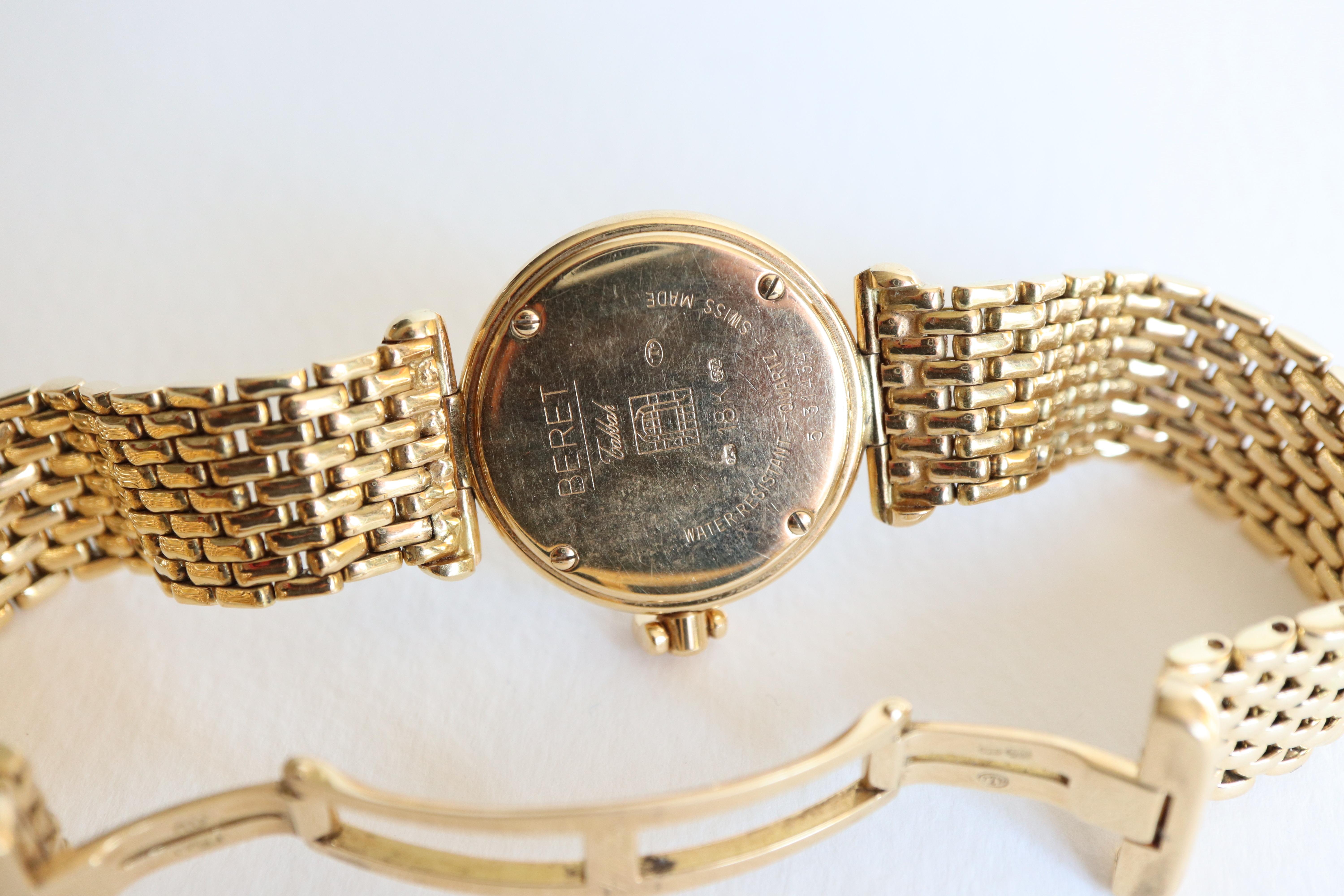 Tabbah Wristwatch in 18K Gold and Diamonds Beret Model In Good Condition For Sale In Paris, FR