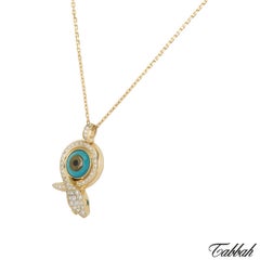 Tabbah Yellow Gold Eye Snake Diamond Pendant
