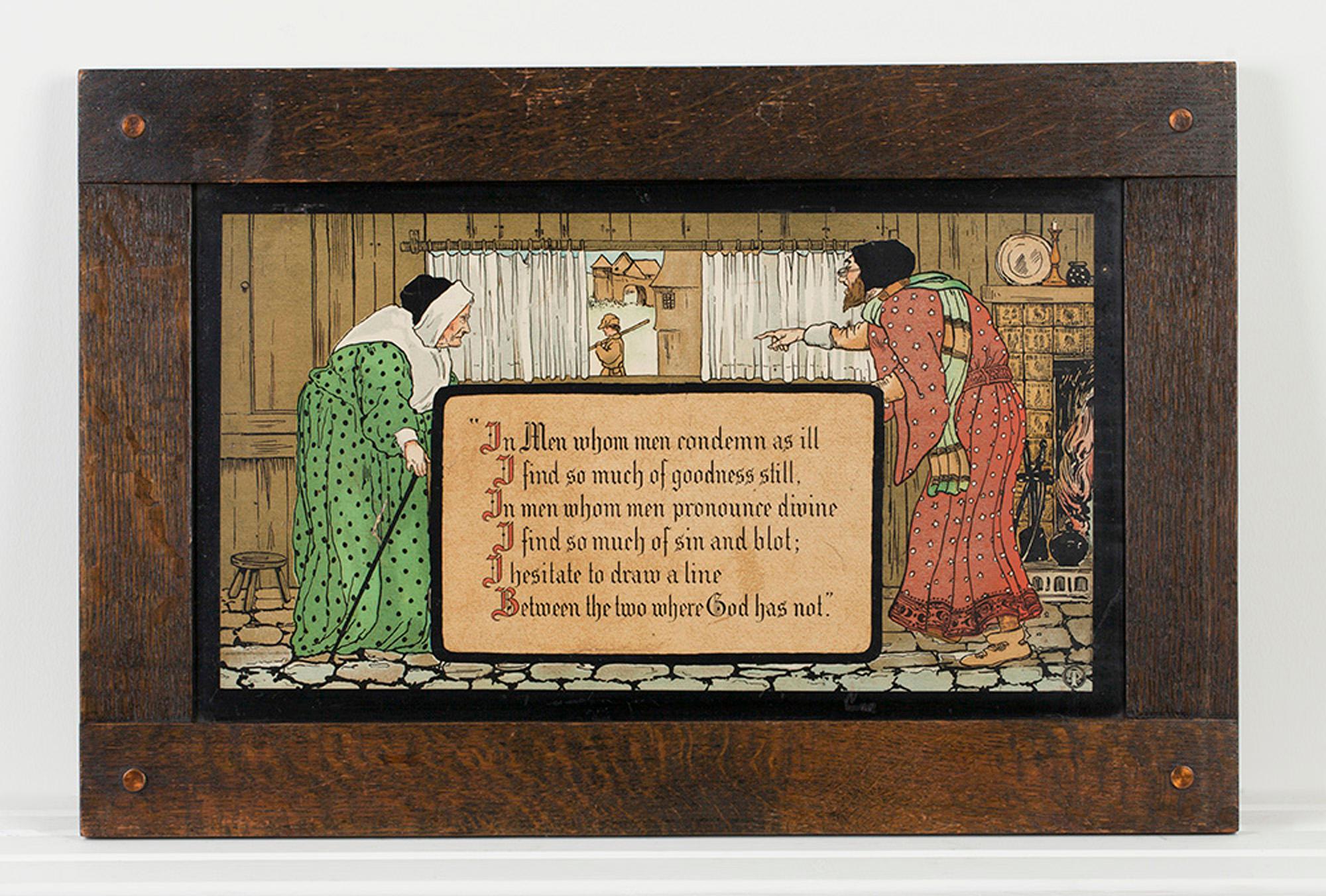 Early 20th Century Taber & Prang Art Nouveau Print With Joaquin Miller Verse For Sale
