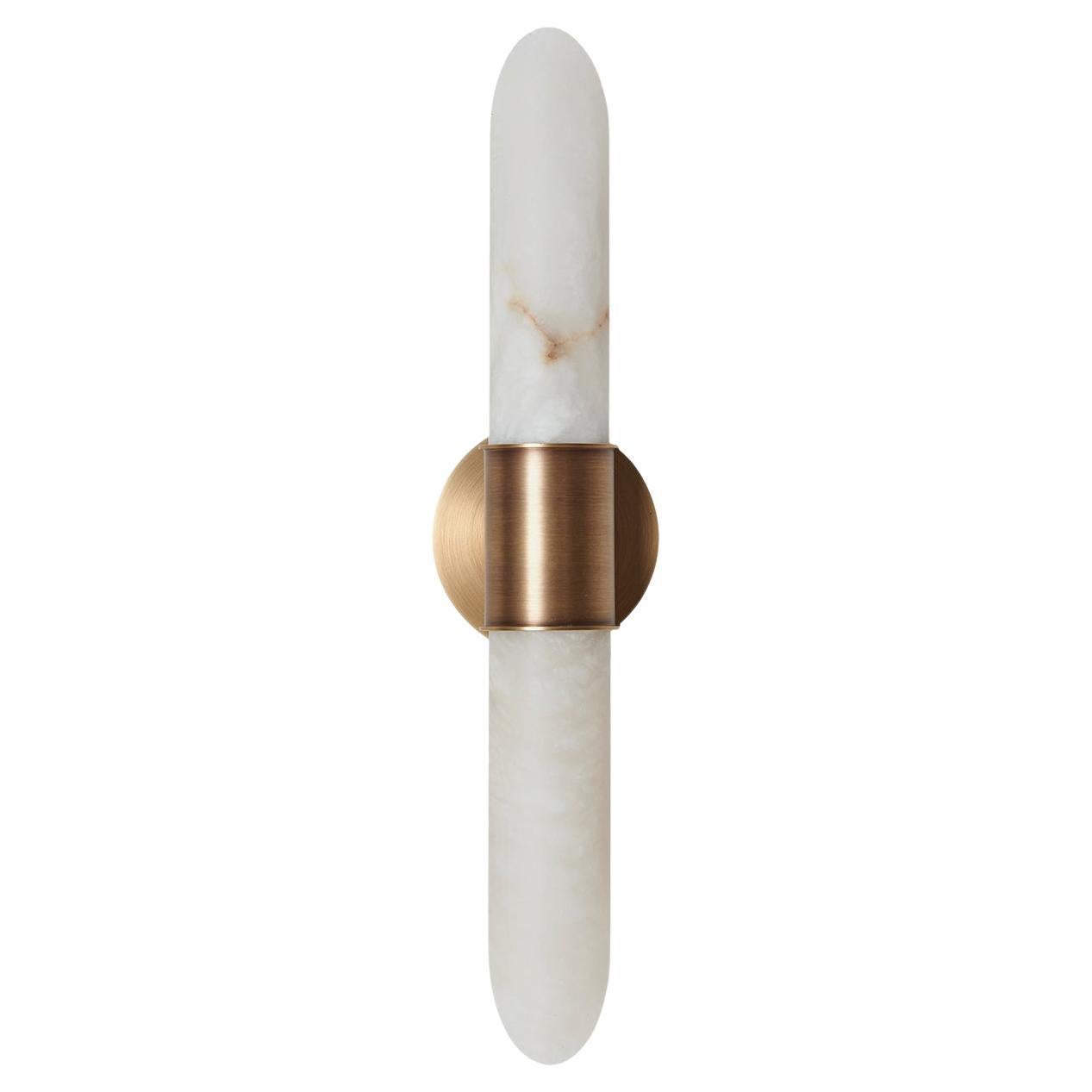 Tabitha Anticated brass and Alabaster Wall Sconce