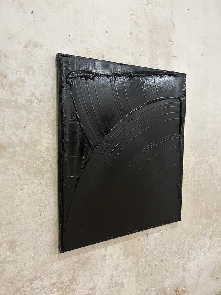 ABSTRACT Painting Texture Black British Contemporary Artist Tabitha Millett 2023 For Sale 5