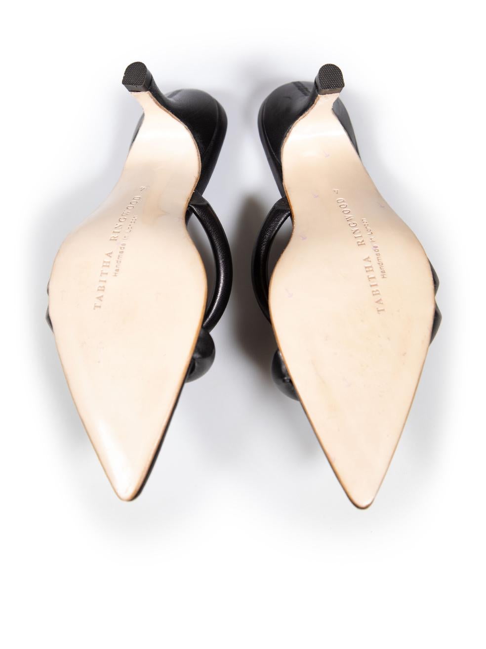 Women's Tabitha Ringwood Black Leather Clove Sandals Size UK 4 For Sale