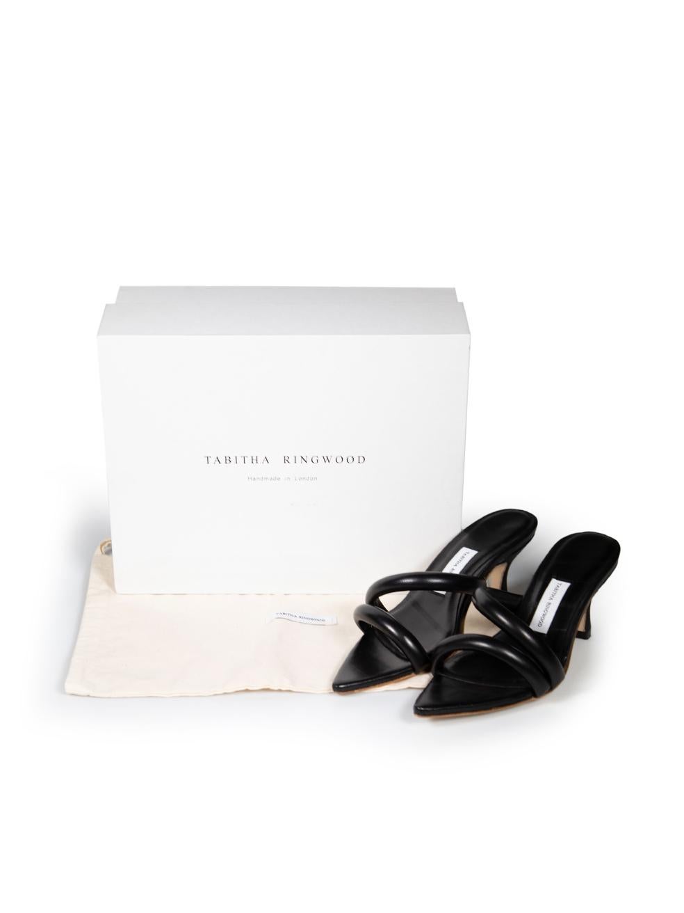 Tabitha Ringwood Black Leather Clove Sandals Size UK 4 For Sale 2