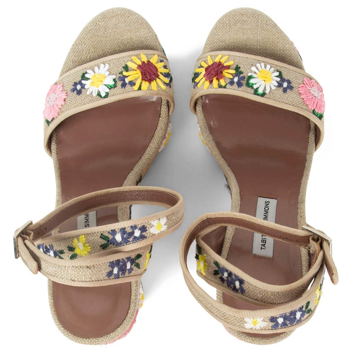 TABITHA SIMMONS beige Segeltuch CALLA MEADOW Plateausandalen Schuhe 38,5 Damen im Angebot