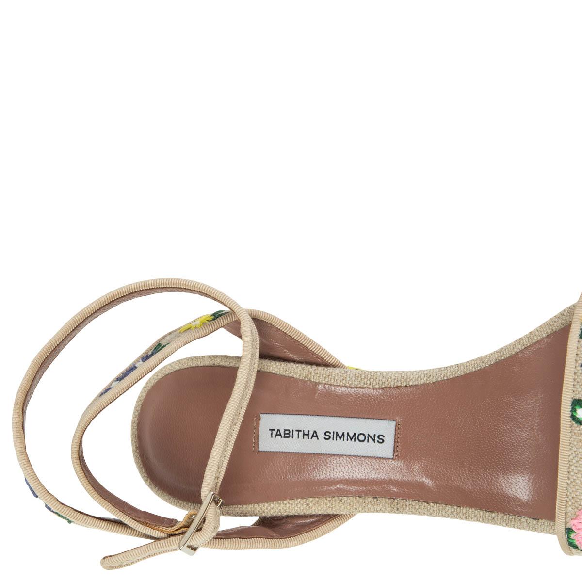 TABITHA SIMMONS beige Segeltuch CALLA MEADOW Plateausandalen Schuhe 38,5 im Angebot 1