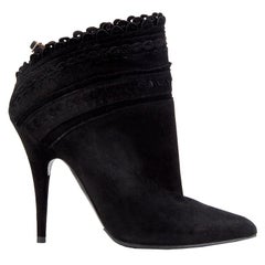 TABITHA SIMMONS black suede HARMONY Ankle Boots Shoes 38.5