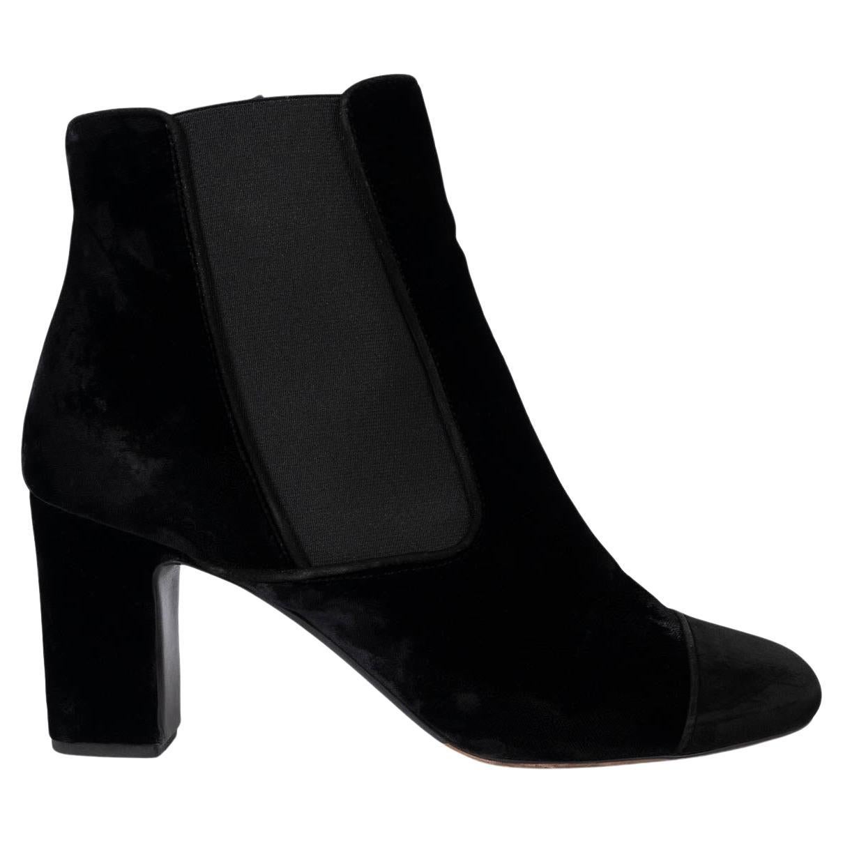 TABITHA SIMMONS black velvet KIKI Ankle Boots Shoes 39.5 For Sale