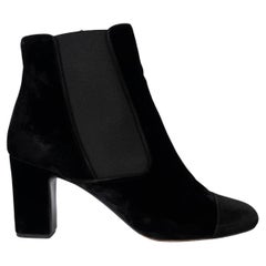 TABITHA SIMMONS black velvet KIKI Ankle Boots Shoes 39.5