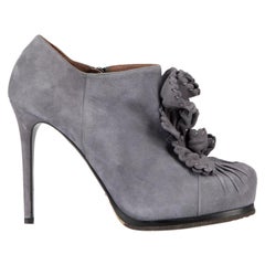 Tabitha Simmons - Stivaletti in camoscio grigio con accenti increspati Taglia IT 39,5
