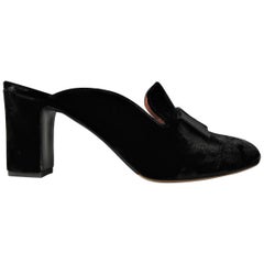 TABITHA SIMMONS Size 10 Black Velvet Bow Opera Pump Mules
