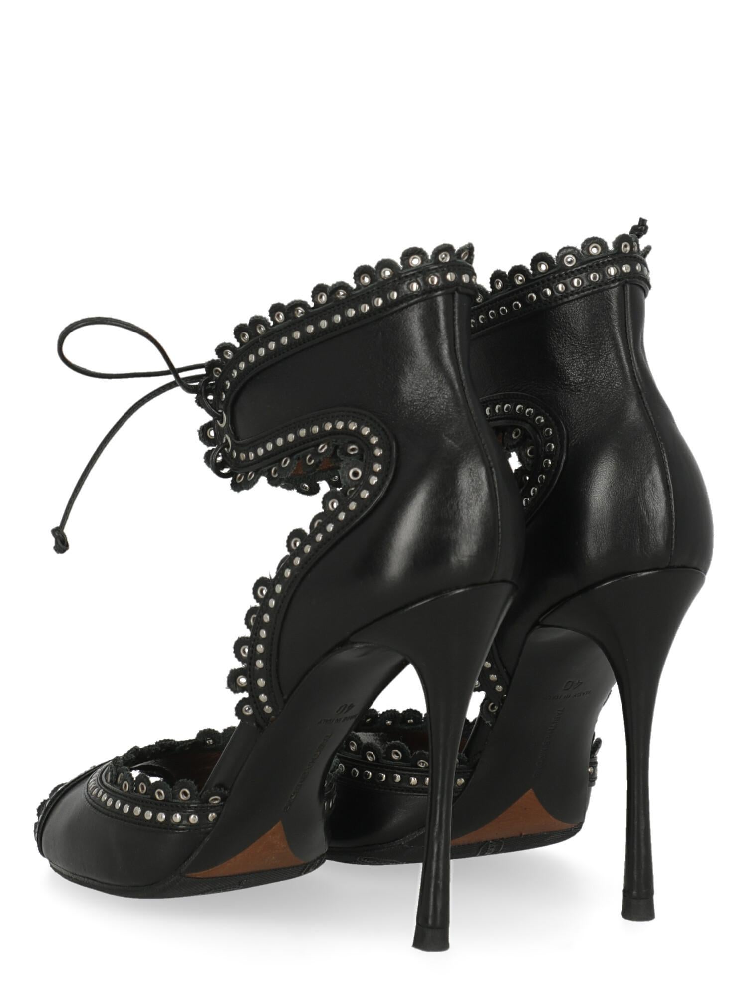 Women's Tabitha Simmons Women  Sandals Black Leather IT 40 For Sale