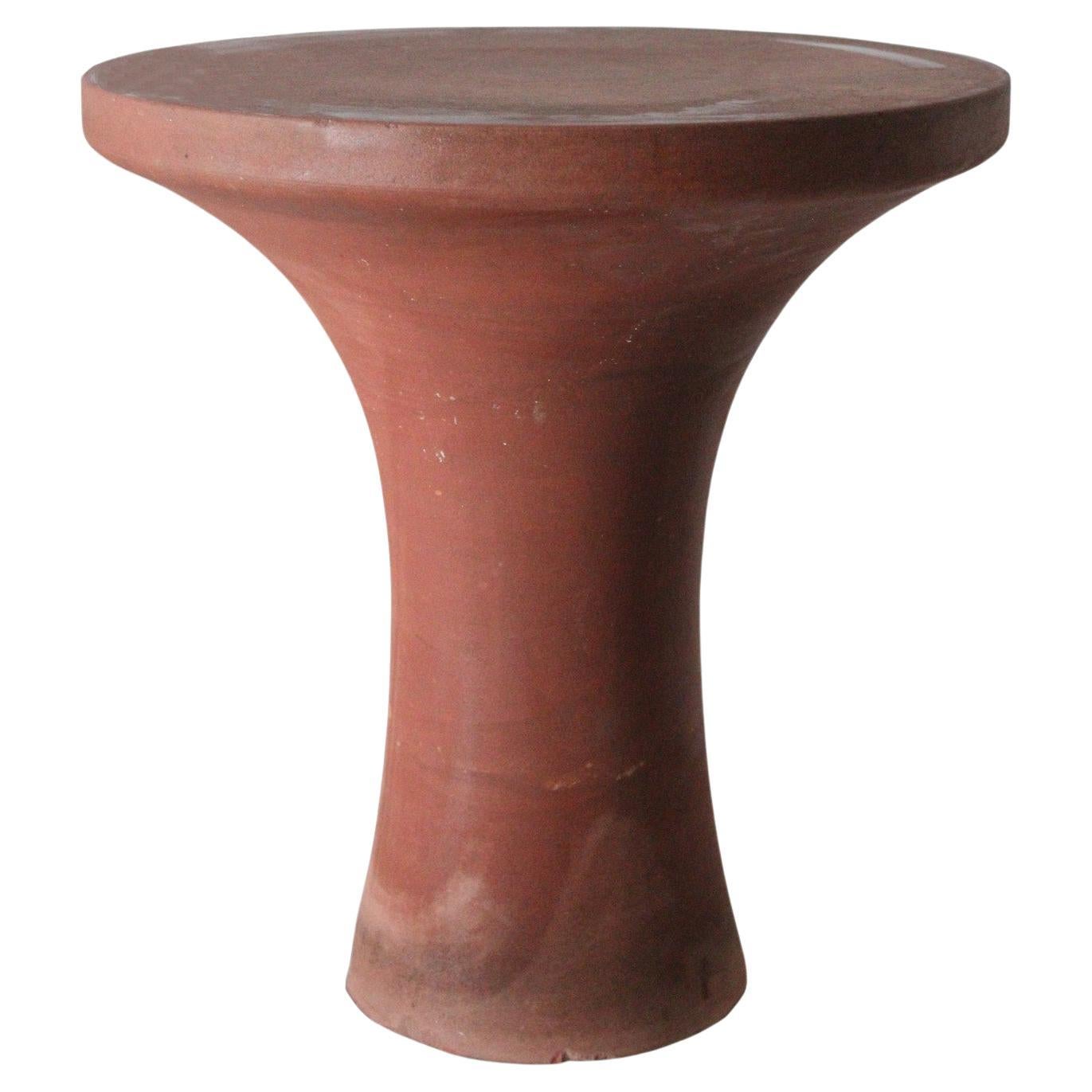 Tabla Table in Agra Red Stone by Paul Mathieu for Stephanie Odegard For Sale