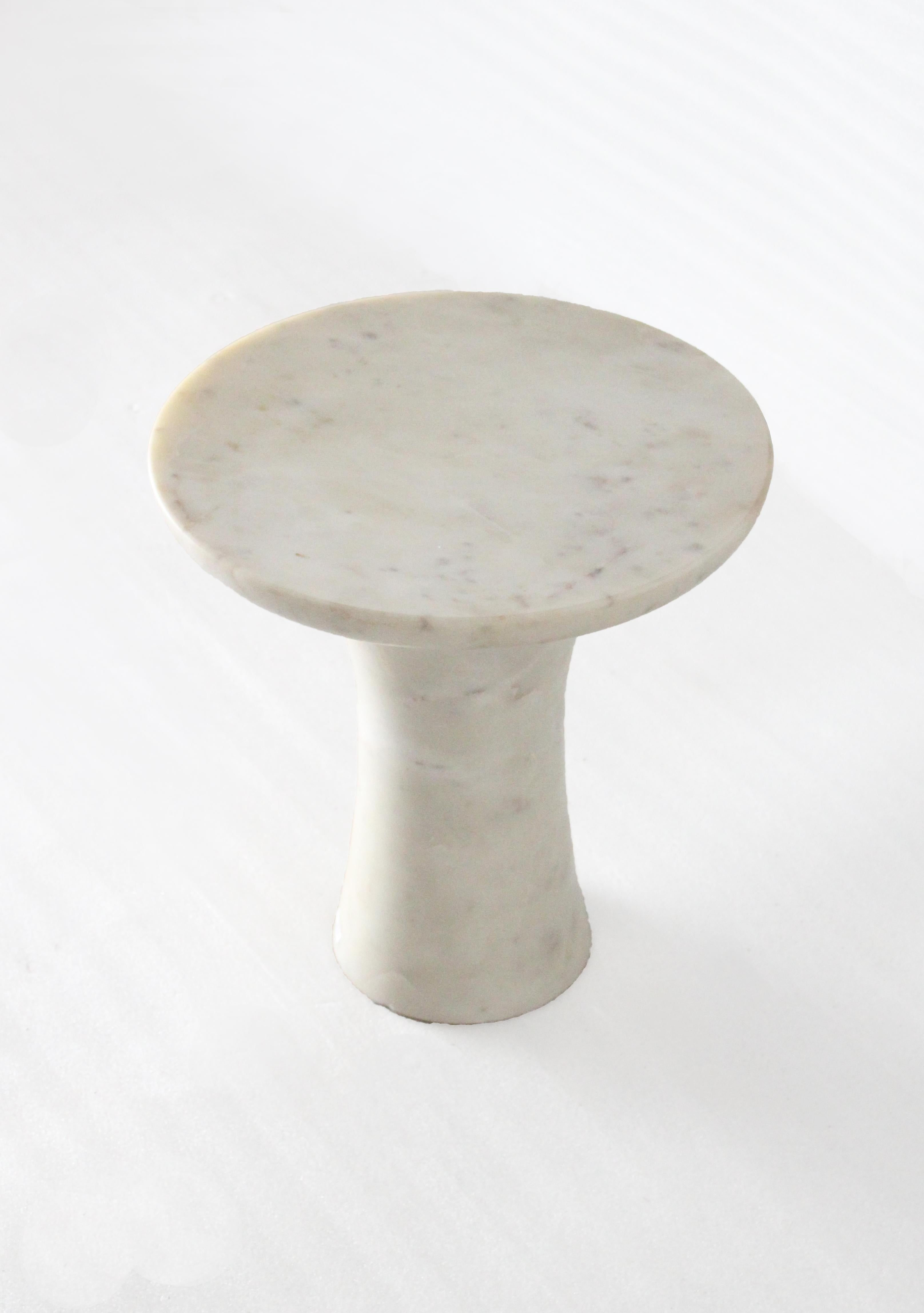Tabla Table in White Marble by Paul Mathieu for Stephanie Odegard In New Condition For Sale In New York, NY