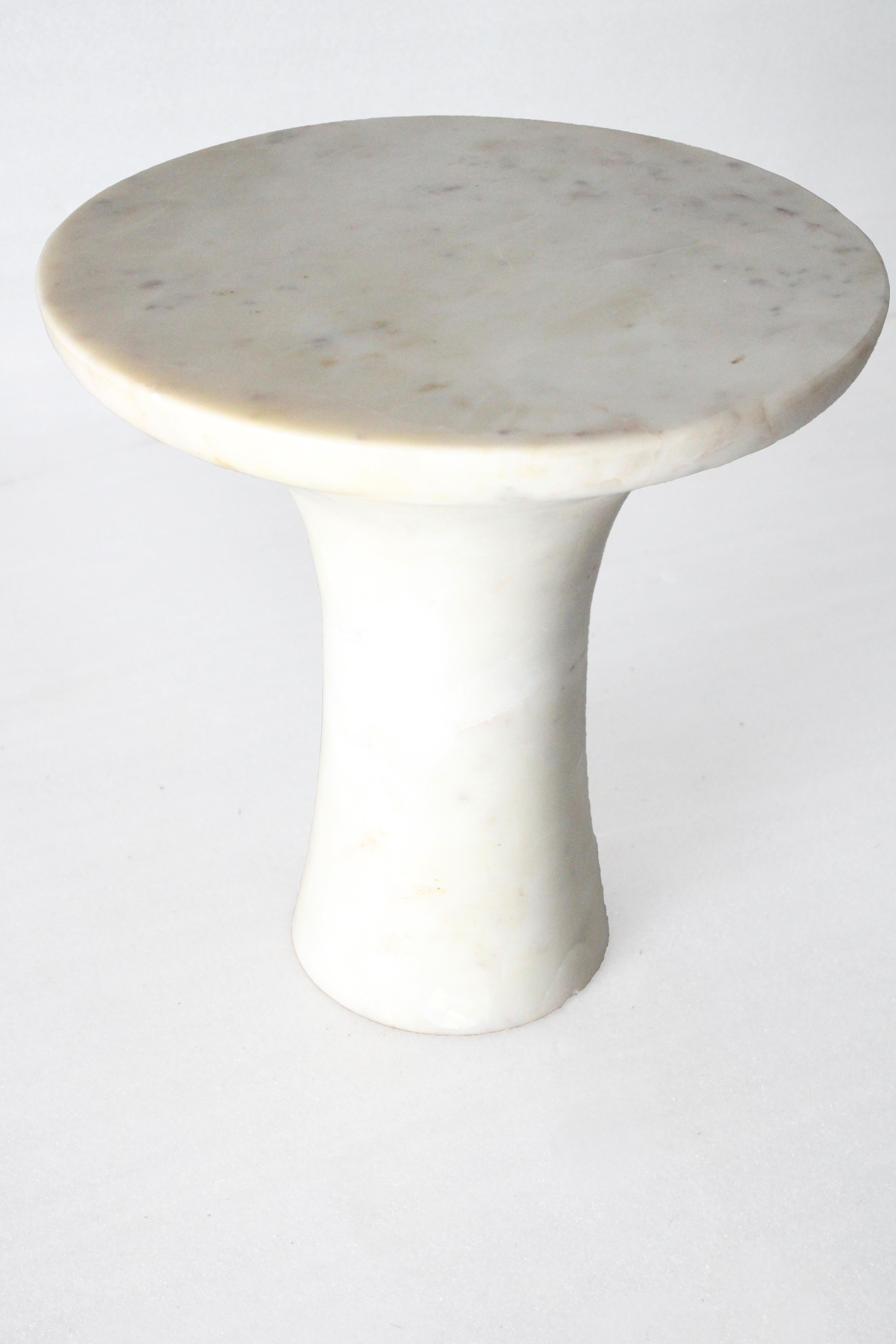 Contemporary Tabla Table in White Marble by Paul Mathieu for Stephanie Odegard For Sale